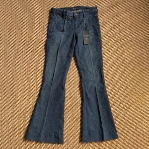 GUESS NWT Patch Pocket Blue Flared Bootcut Low Rise Jeans Size 24 Western Rodeo